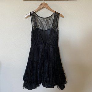 Blondie Nites Black Plunge Back Cocktail Dress NYE